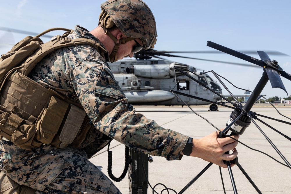 SUMMER FURY 22: Marine Air Traffic Control Mobile Team communicates with the combat operations center