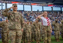 Sporting KC celebrates Big Win with 1ID Soldiers