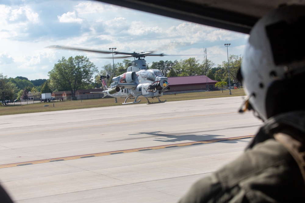 Marines with Marine Light Attack Helicopter Squadron (HMLA) 167 support Exercise Northern Strike 22-2