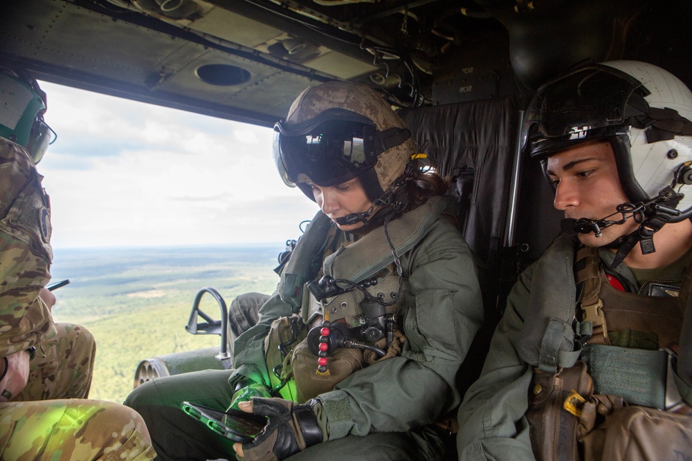 Marines with Marine Light Attack Helicopter Squadron (HMLA) 167 support Exercise Northern Strike 22-2