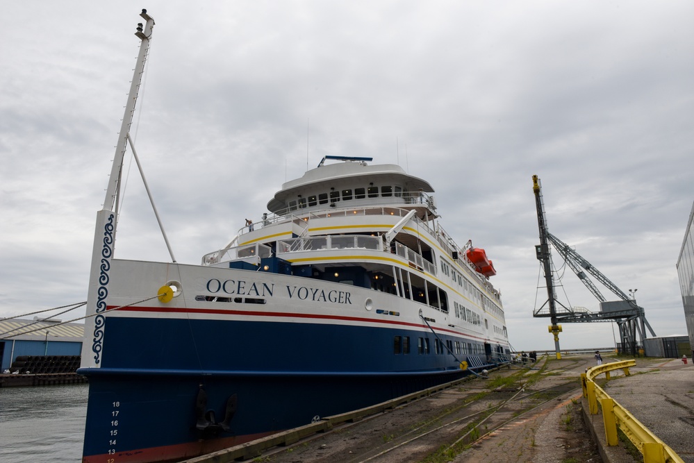 U.S. Coast Guard Marine Safety Unit Cleveland inspects the Ocean Voyager cruise ship