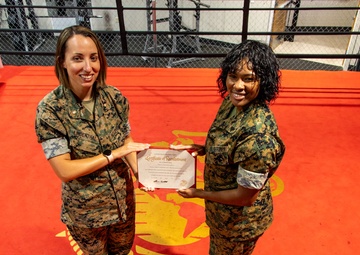 U.S. Marine reenlists as part of First Term Alignment Program