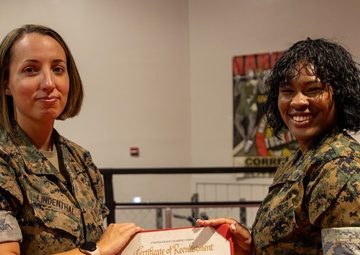 U.S. Marine reenlists as part of First Term Alignment Program