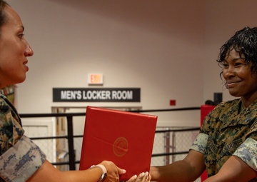 U.S. Marine reenlists as part of First Term Alignment Program