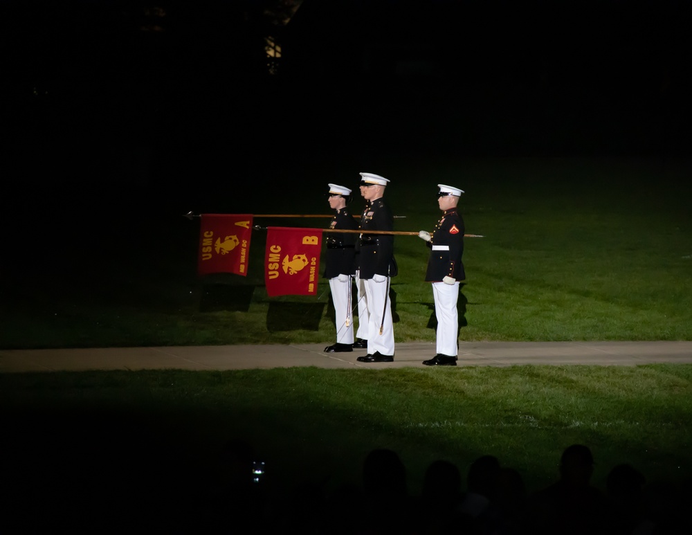 Marine Barracks Washington conducts another magnificent evening parade.