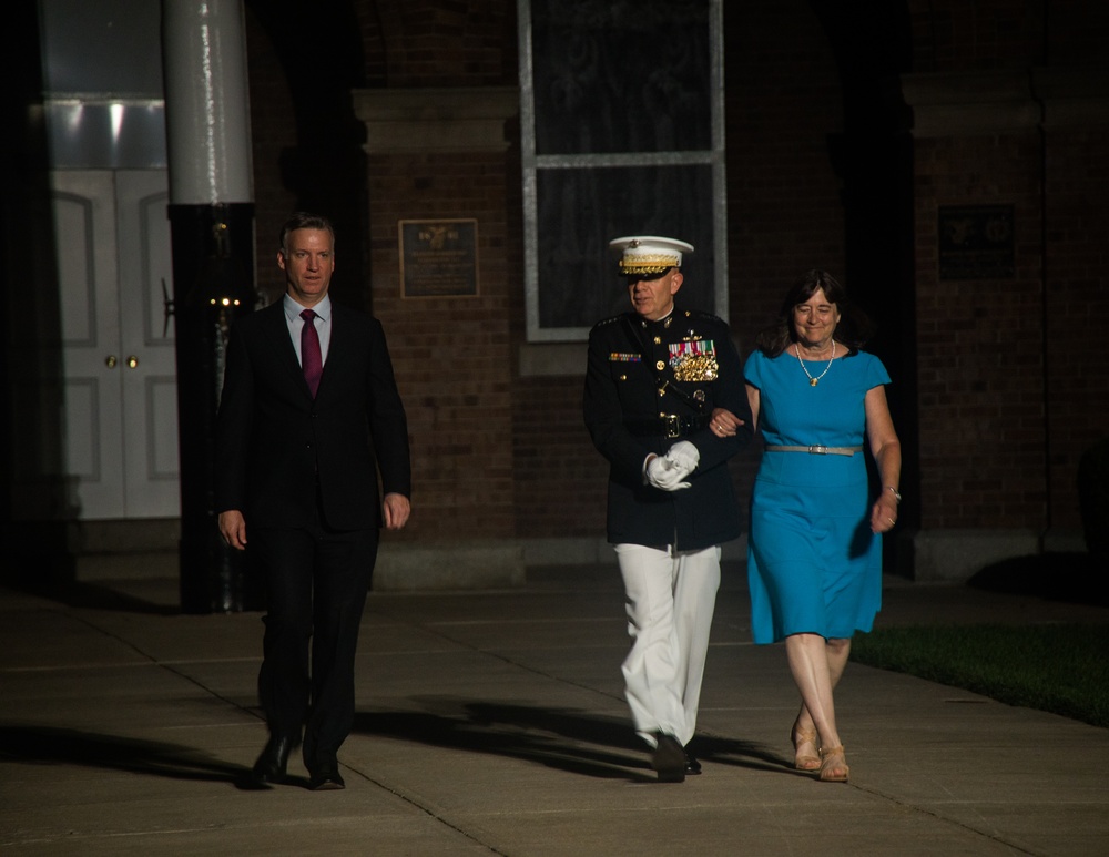 Marine Barracks Washington conducts another magnificent evening parade.