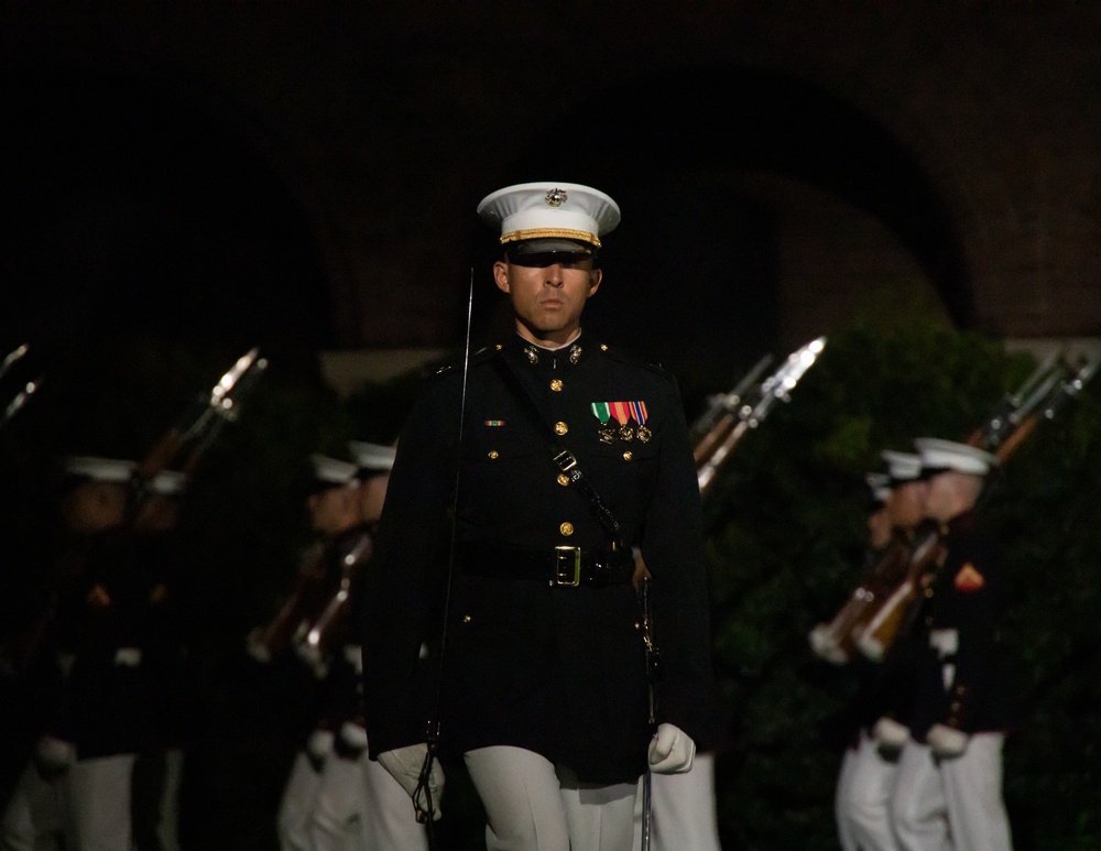 Marine Barracks Washington conducts another magnificent evening parade.