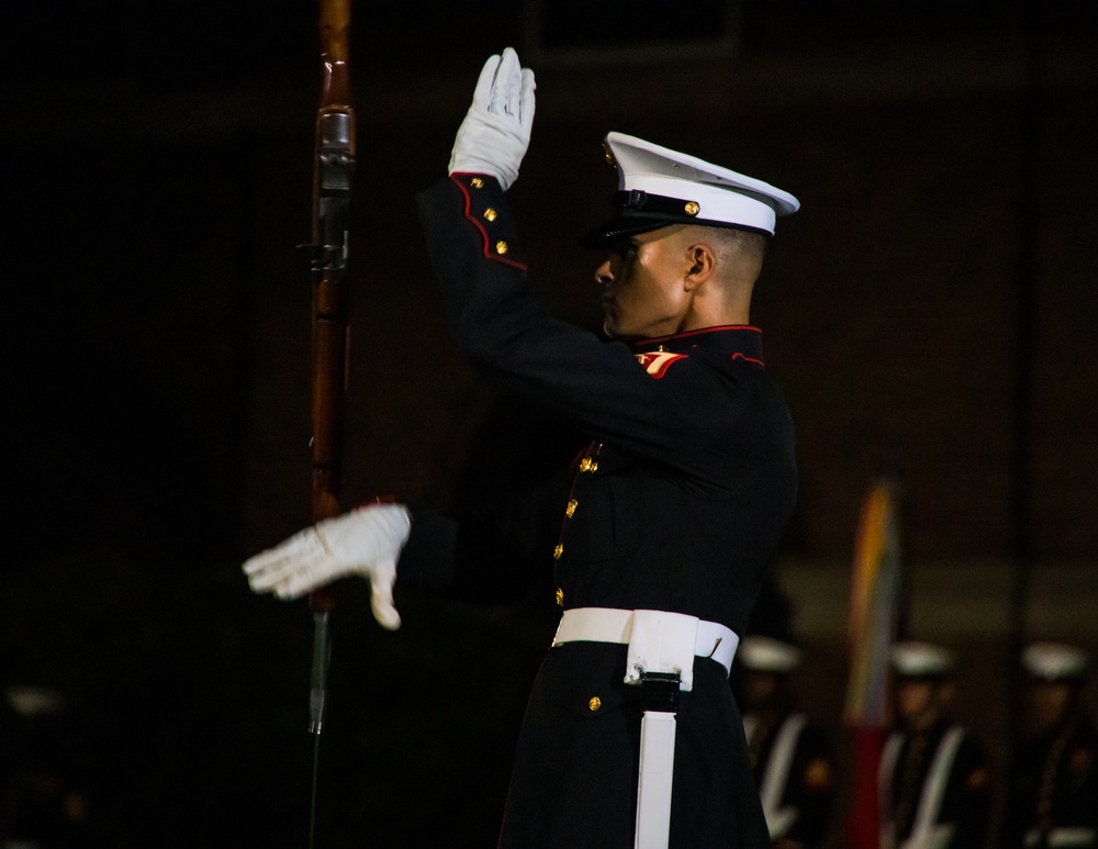 Marine Barracks Washington conducts another magnificent evening parade.