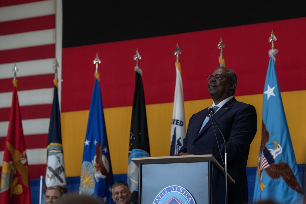 Secretary of Defense Lloyd J. Austin III Presides over U.S. Africa Command Change of Command