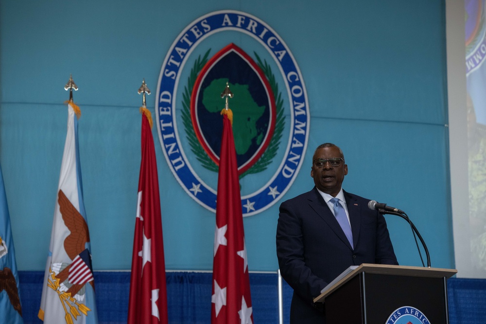 Secretary of Defense Lloyd J. Austin III Presides over U.S. Africa Command Change of Command