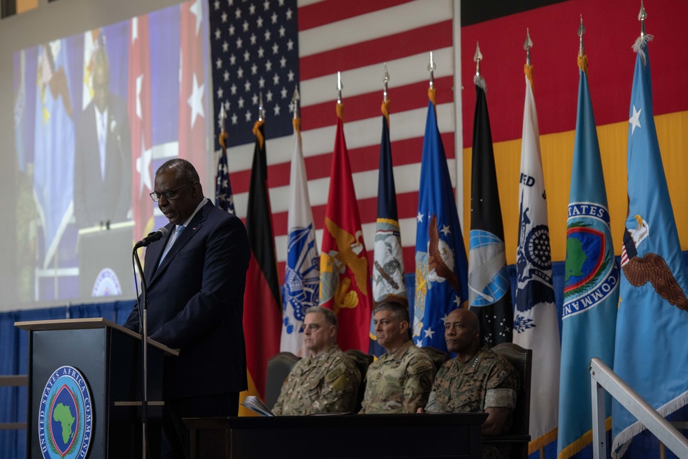 Secretary of Defense Lloyd J. Austin III Presides over U.S. Africa Command Change of Command