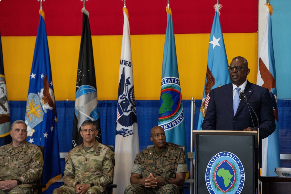 Secretary of Defense Lloyd J. Austin III Presides over U.S. Africa Command Change of Command
