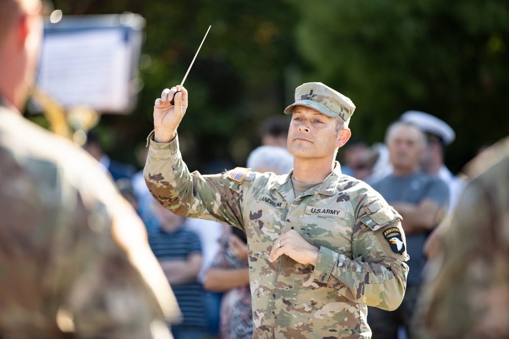 101st Airborne Division Band performs in celebration of Romania's Navy Day