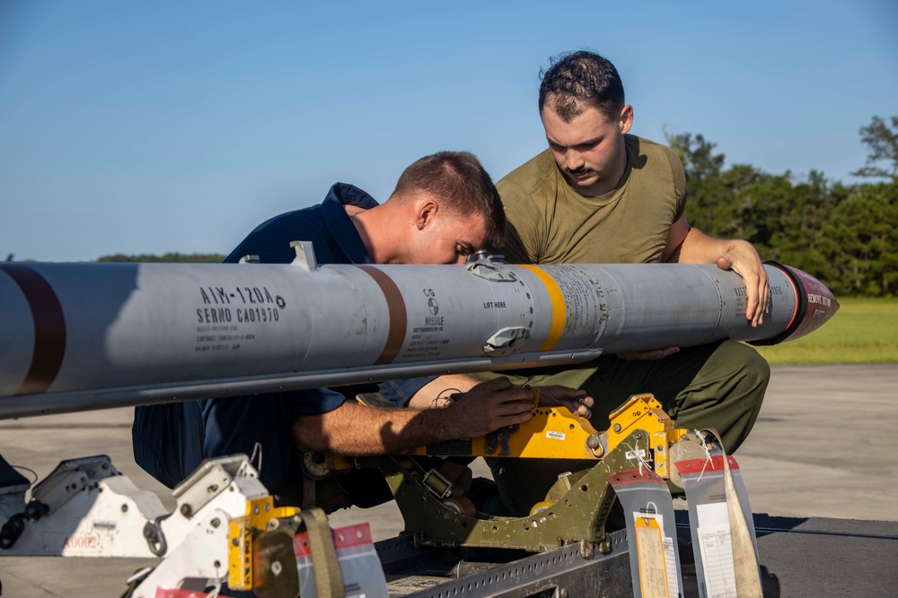 Marine Aviation Logistics Squadron 31 Ordnance deliver high explosive rounds for training