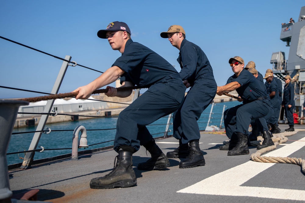 The USS Bainbridge is on a scheduled deployment in the U.S. Naval Forces Europe area of operations, employed by U.S. Sixth Fleet to defend U.S., Allied and Partner interests.