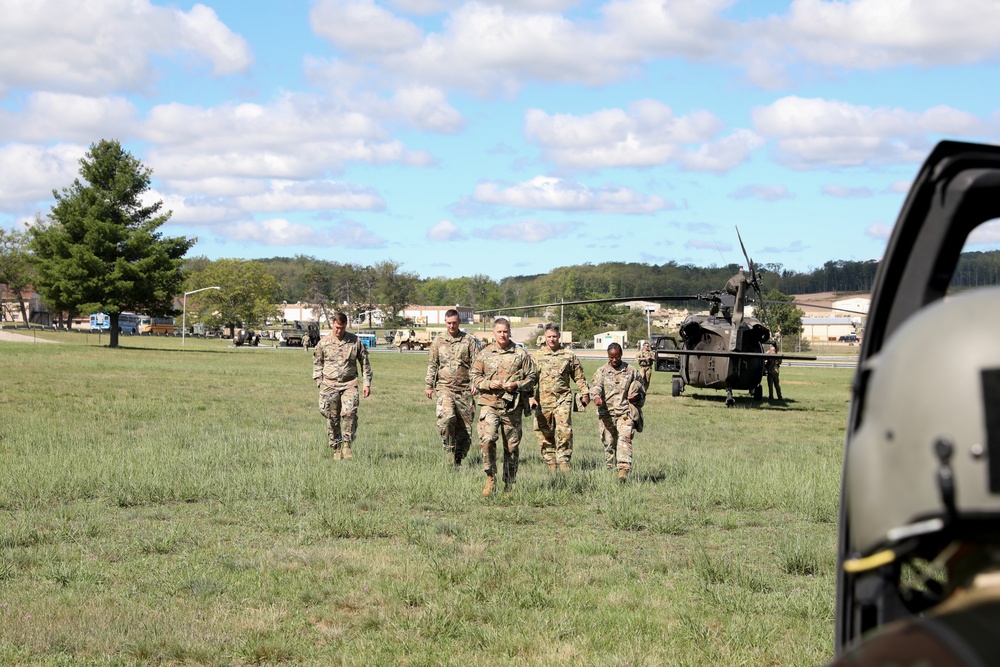 US ARNG soldiers on their way to a UH-60 Black Hawk