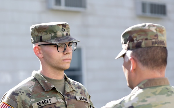 U.S. Army Reserve Soldier Advances to Specialist During Annual Training