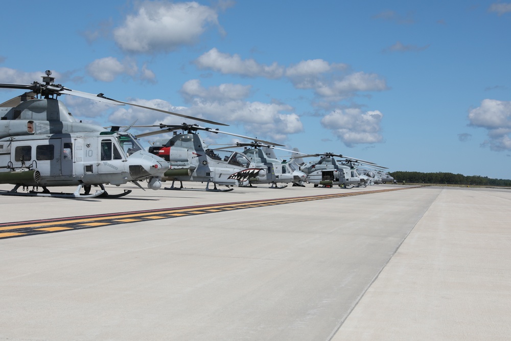 Helicopters from the Marine Light Attack Helicopter Squad