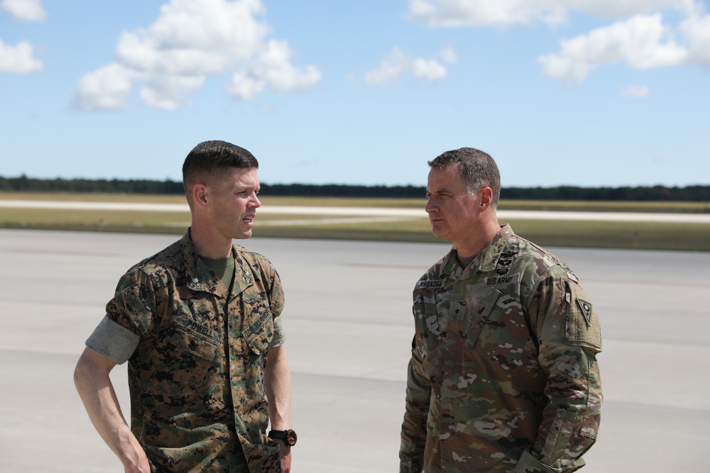 U.S. military officers discuss vital aviation operations