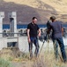 Public Affairs Specialist, Chris Gaylord and Ernie Henry, recording a video about a lock outage, John Day Lock &amp; Dam, Aug. 3, 2022.