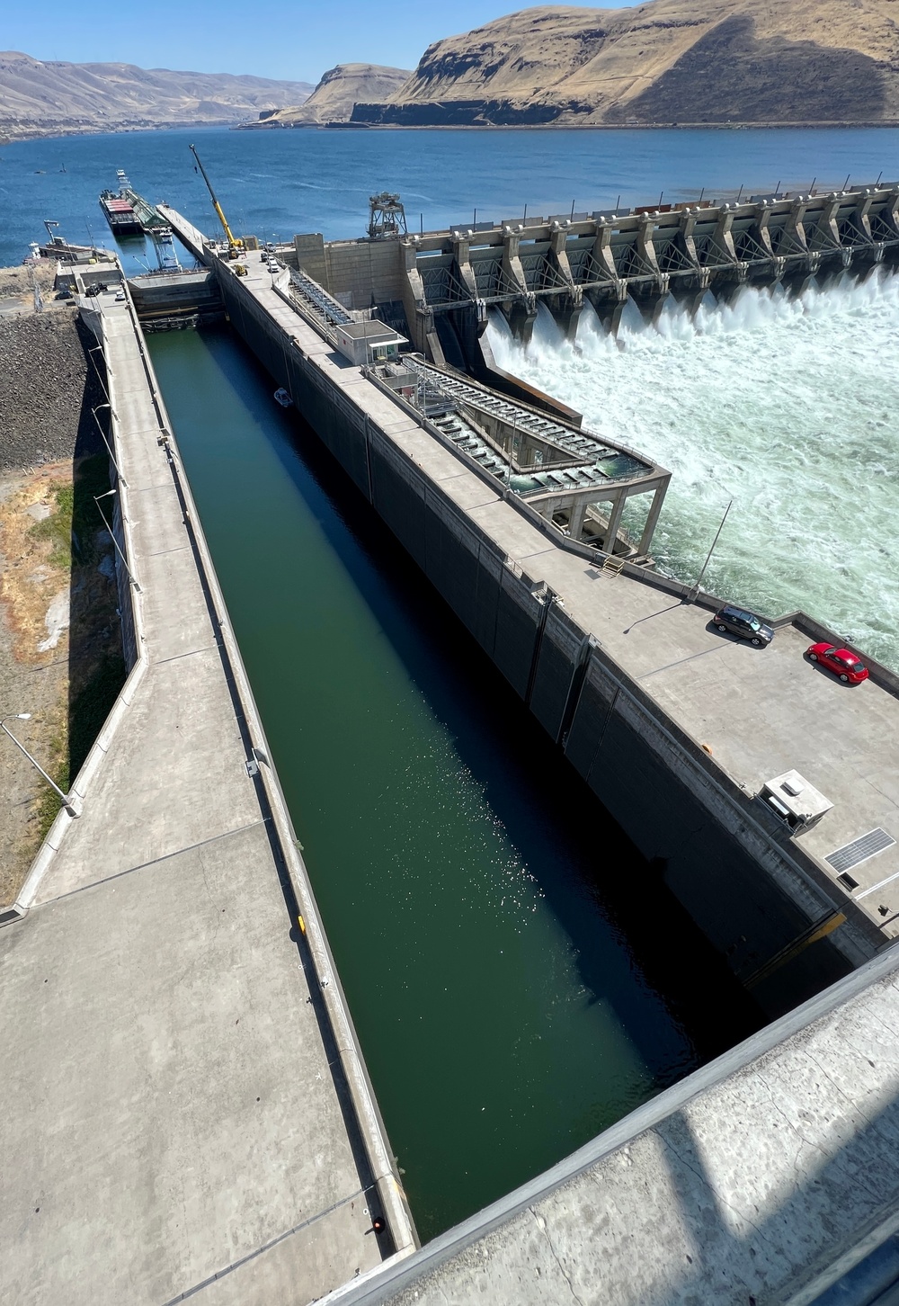 Lock and Spillway, John Day Lock &amp; Dam, Aug. 3, 2022