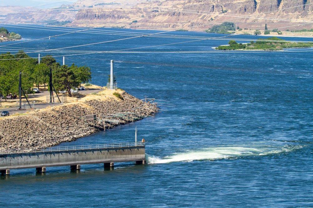 Downstream Fish Ladder Output, John Day Lock &amp; Dam, Aug. 3, 2022