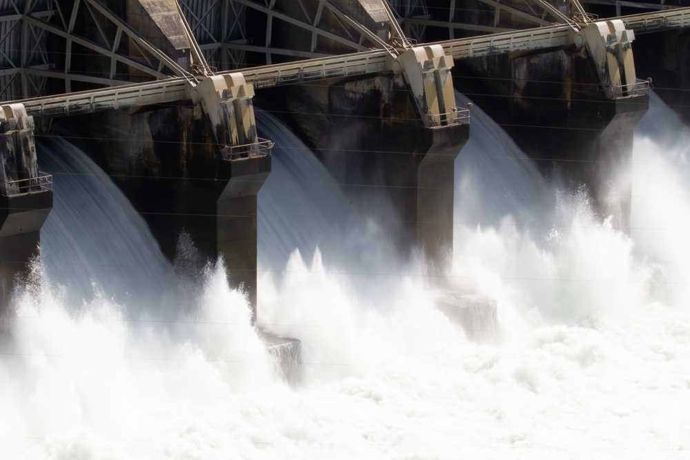 Open Spillways, John Day Lock &amp; Dam, Aug. 3, 2022