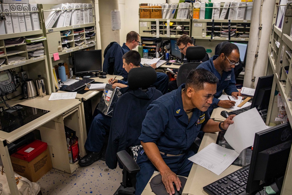 USS Chancellorsville Sailors Conduct Logistics Operations