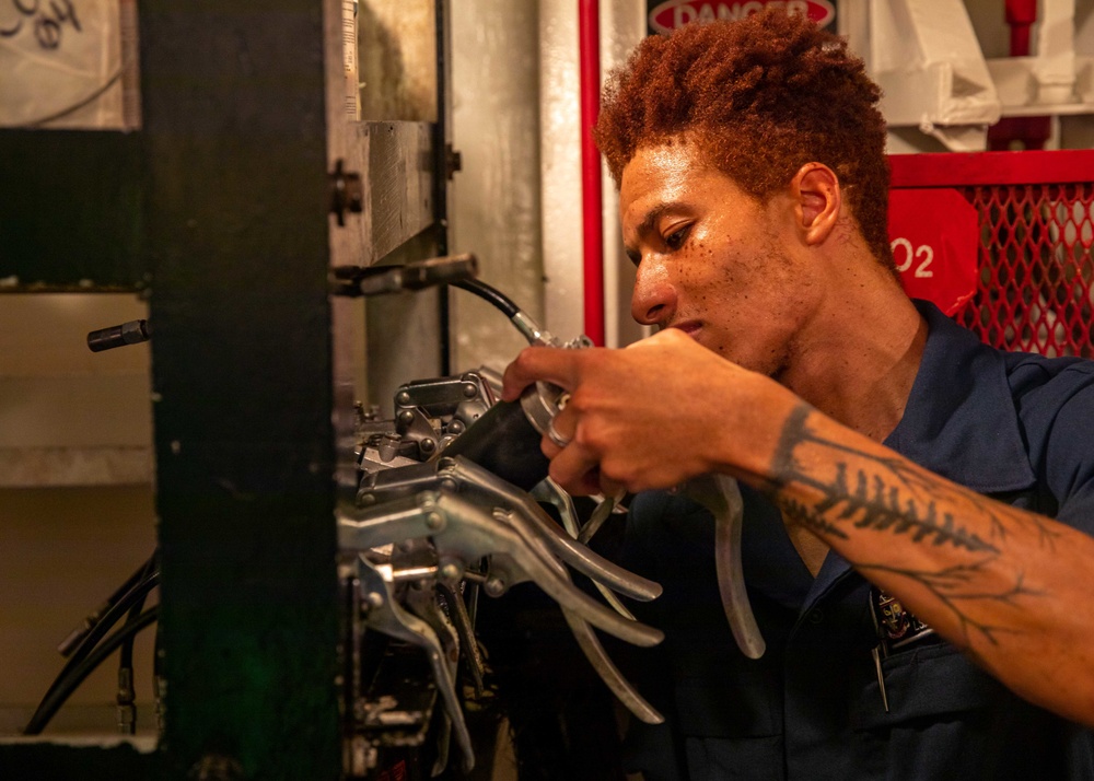 USS Chancellorsville Sailors Conduct Logistics Operations