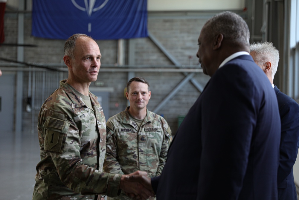 U.S. Secretary of Defense Visits the Troops at Latvia