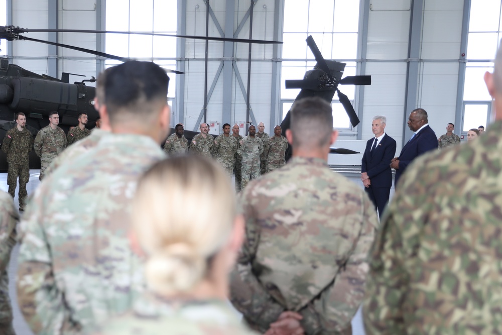 U.S. Secretary of Defense Visits the Troops at Latvia