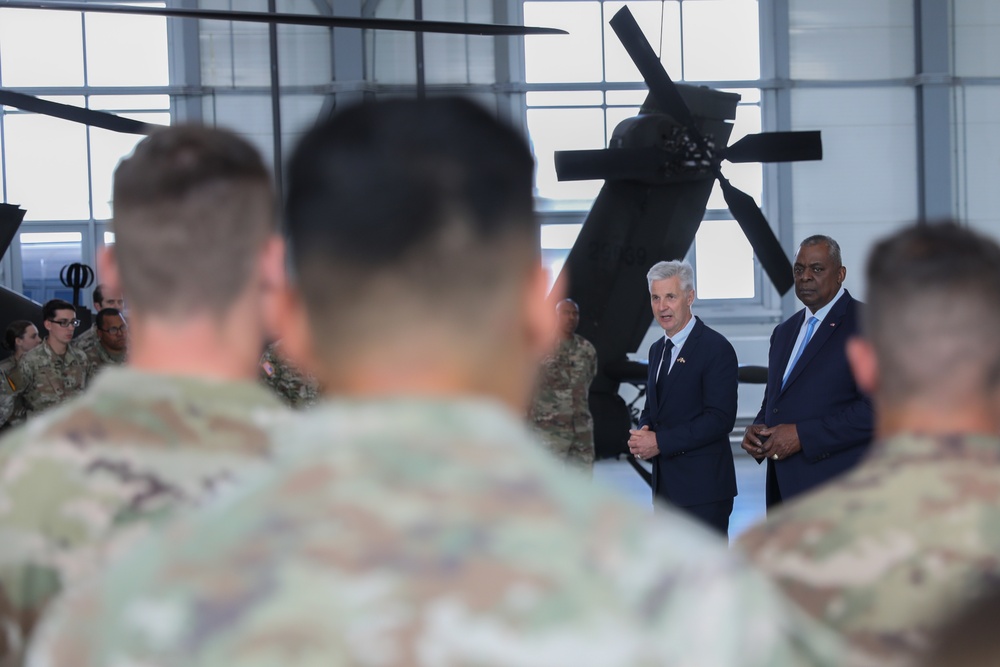 U.S. Secretary of Defense Visits the Troops at Latvia