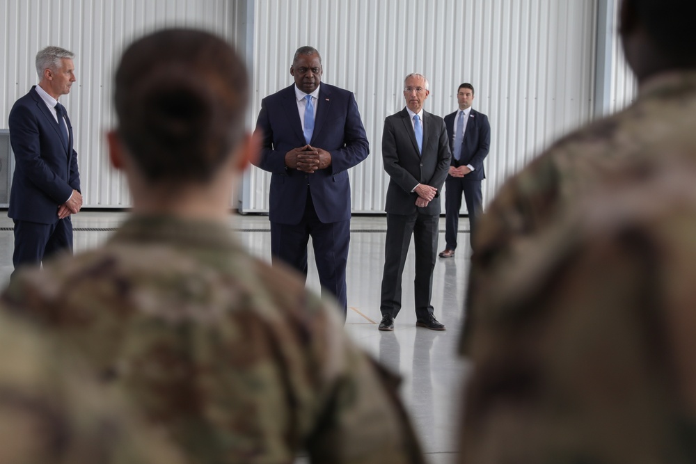 U.S. Secretary of Defense Visits the Troops at Latvia