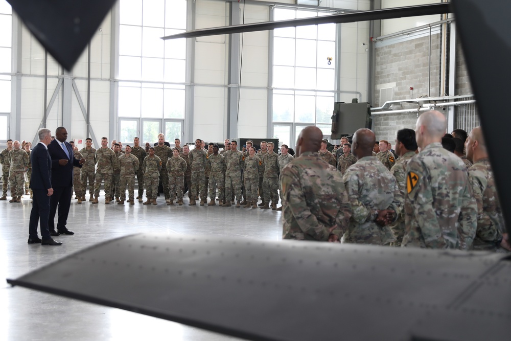 U.S. Secretary of Defense Visits the Troops at Latvia