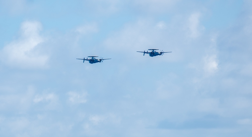 Airborne Early Warning Squadron (VAW) 125 conducts aerial change of command ceremony