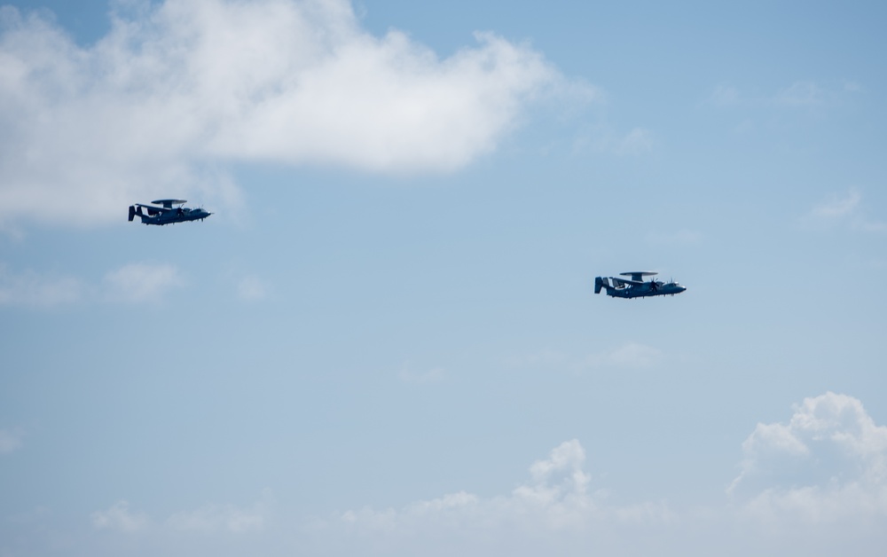 Airborne Early Warning Squadron (VAW) 125 conducts aerial change of command ceremony