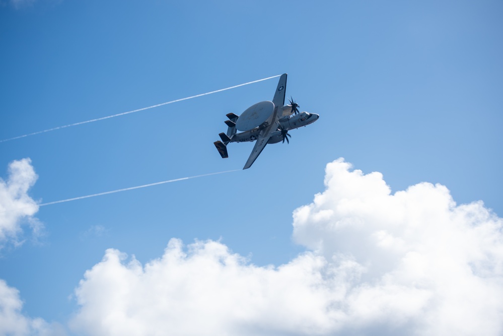 Airborne Early Warning Squadron (VAW) 125 conducts aerial change of command ceremony