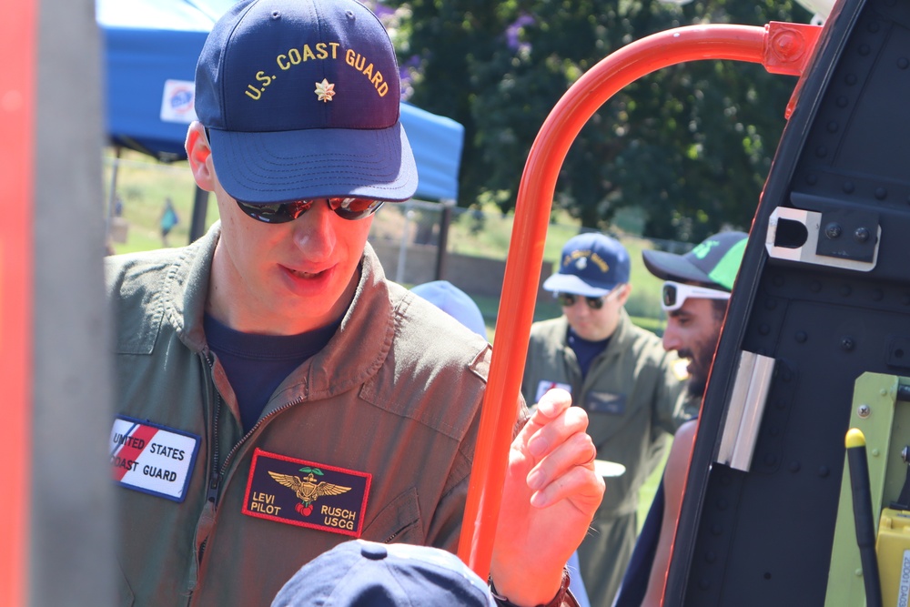 Kids learn about the Coast Guard during Festival Kids Day in Grand Haven