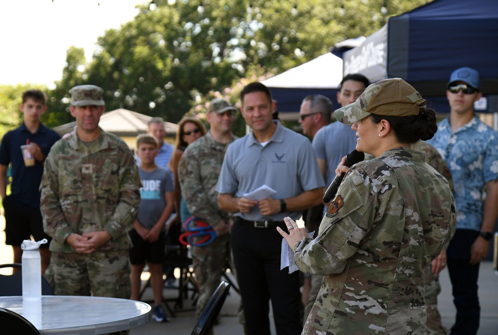 Keesler leadership cuts ribbon to new Indoor Golf Simulator