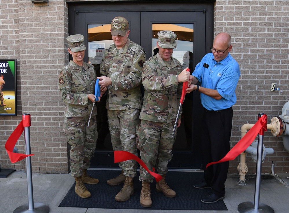 Keesler leadership cuts ribbon to new Indoor Golf Simulator