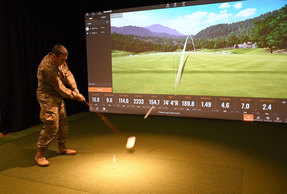 Keesler leadership cuts ribbon to new Indoor Golf Simulator