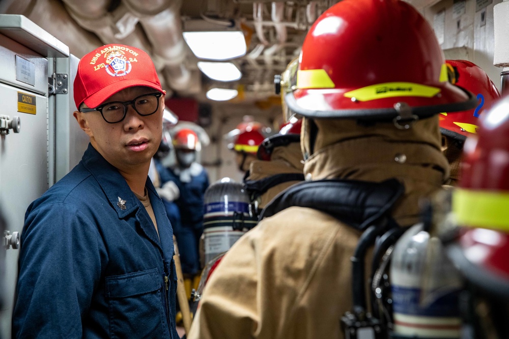USS Arlington damage control proficiency training