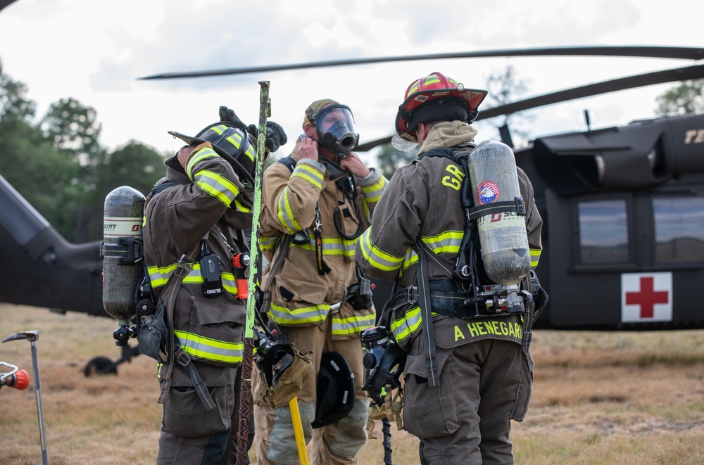 Army Firefighters Respond to Notional Fire