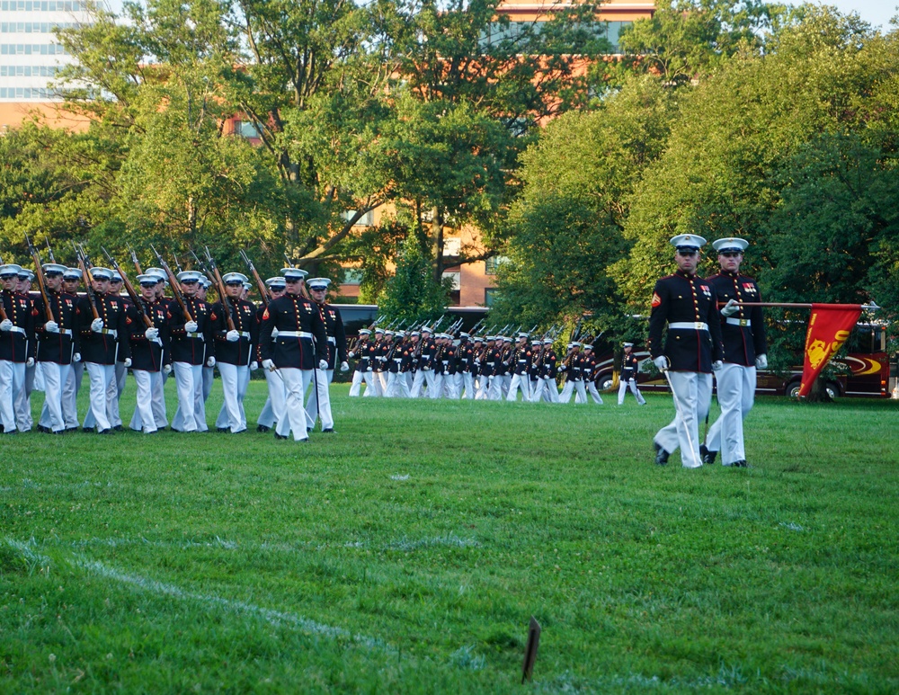 Marine Barracks Washington performs the final sunset parade of the 2022 season.