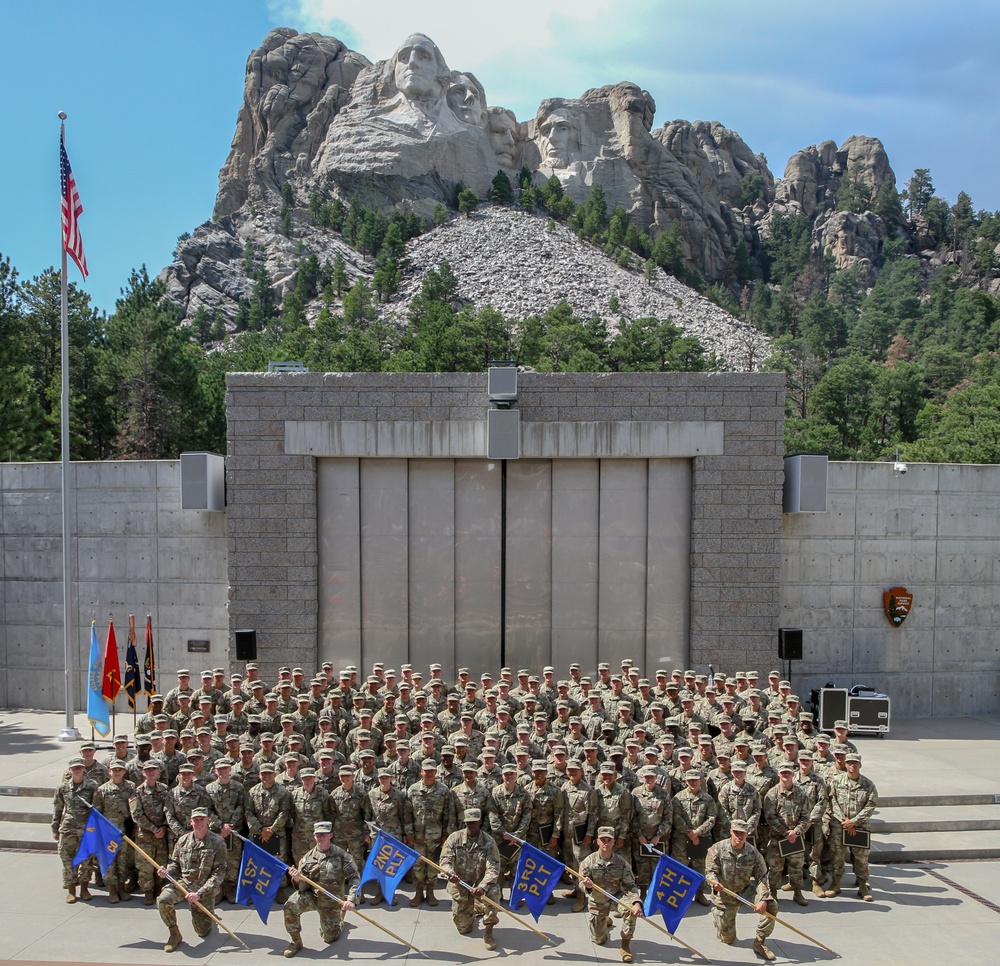 Officer candidates celebrate graduation at Mt. Rushmore
