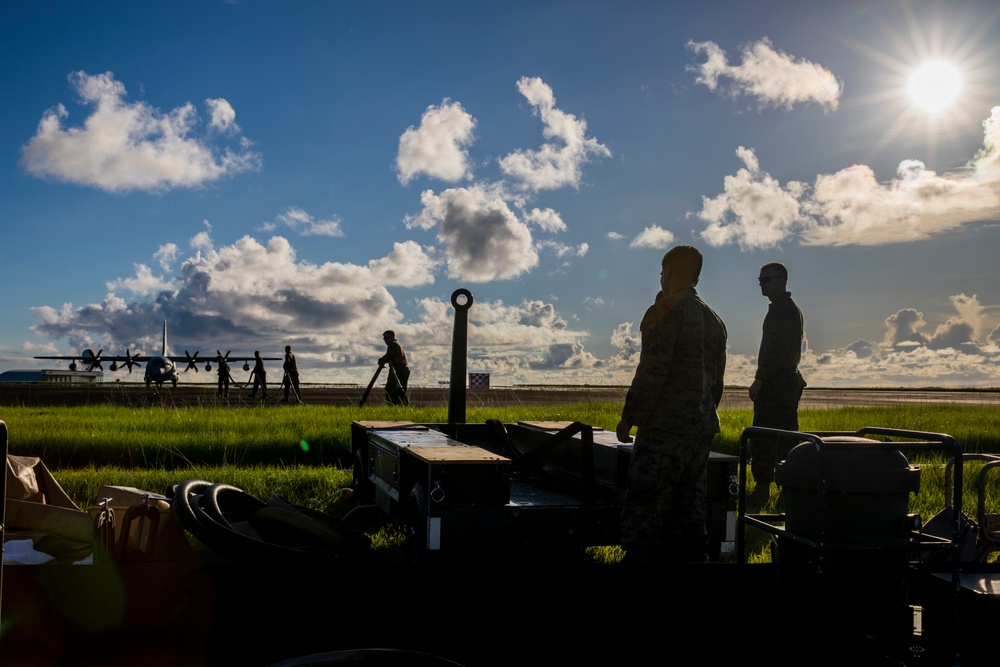 U.S. Marines conduct FARP operations in Iwo Jima