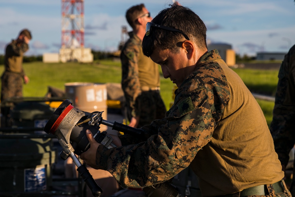 U.S. Marines conduct FARP operations in Iwo Jima