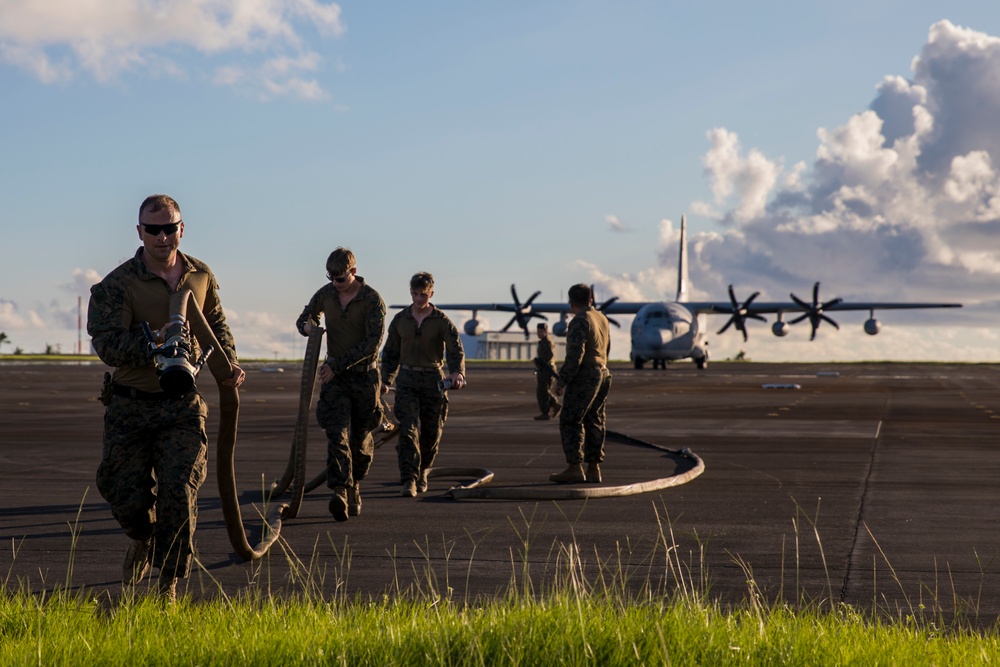 U.S. Marines conduct FARP operations in Iwo Jima