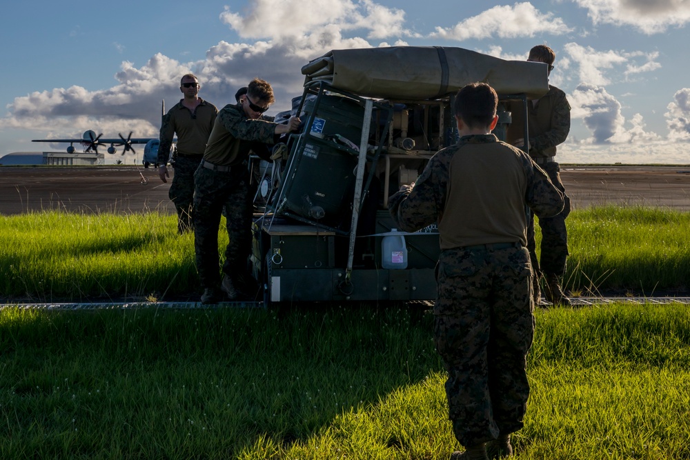 U.S. Marines conduct FARP operations in Iwo Jima