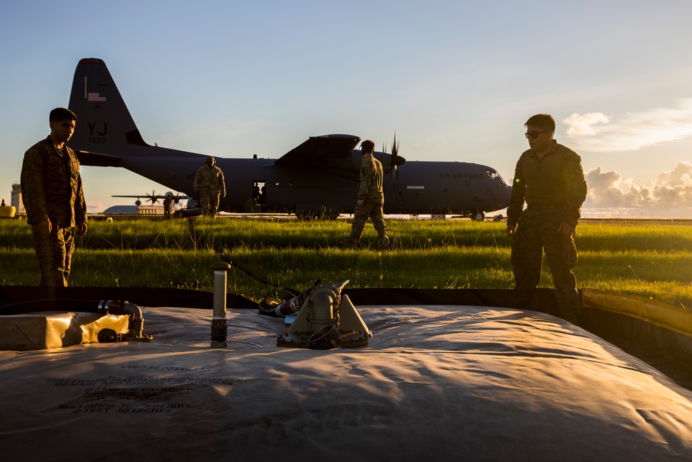 U.S. Marines conduct FARP operations in Iwo Jima